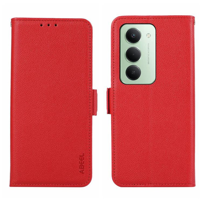 Funda para teléfono RFID de cuero con patrón de lichi y imán lateral ABEEL, For Redmi A7 Pro 171mm/Poco C85x 5G, For Redmi Turbo 5 Max / Poco X8 Pro Max, For Redmi Turbo 5 5G / Poco X8 Pro 5G, For Redmi Note 15 Pro+ 5G Global 163.3                     ...