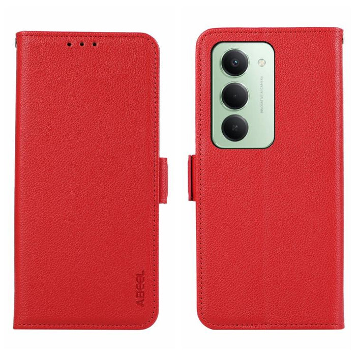 Funda para teléfono RFID de cuero con patrón de lichi y imán lateral ABEEL, For Redmi A7 Pro 171mm/Poco C85x 5G, For Redmi Turbo 5 Max / Poco X8 Pro Max, For Redmi Turbo 5 5G / Poco X8 Pro 5G, For Redmi Note 15 Pro+ 5G Global 163.3                     ...