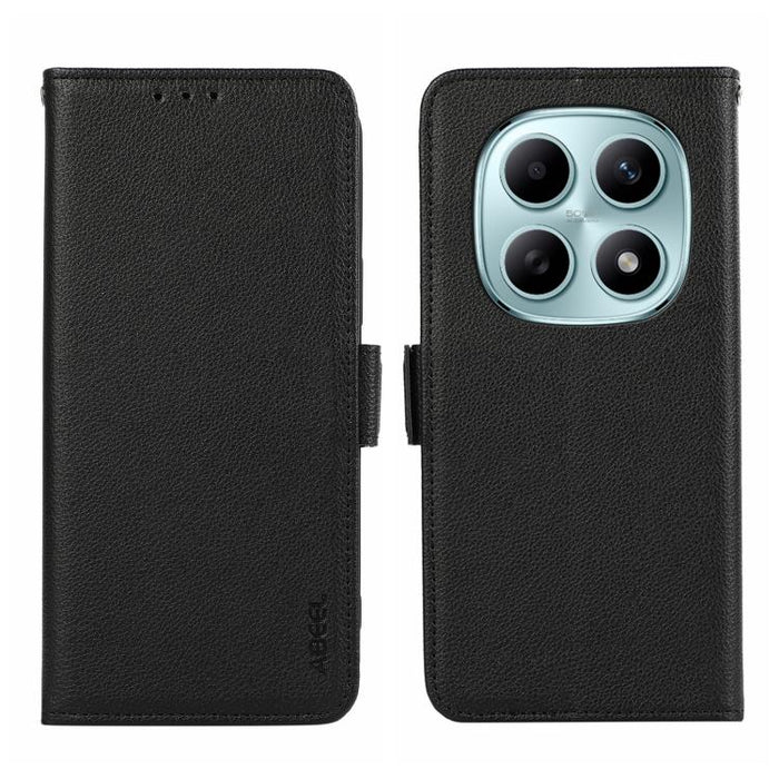 Funda para teléfono RFID de cuero con patrón de lichi y imán lateral ABEEL, For Redmi A7 Pro 171mm/Poco C85x 5G, For Redmi Turbo 5 Max / Poco X8 Pro Max, For Redmi Turbo 5 5G / Poco X8 Pro 5G, For Redmi Note 15 Pro+ 5G Global 163.3                     ...