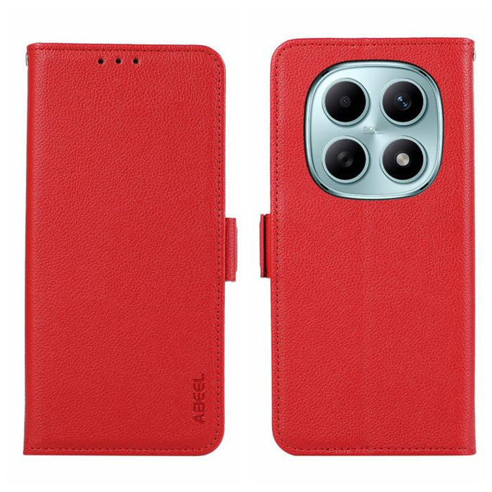 Funda para teléfono RFID de cuero con patrón de lichi y imán lateral ABEEL, For Redmi A7 Pro 171mm/Poco C85x 5G, For Redmi Turbo 5 Max / Poco X8 Pro Max, For Redmi Turbo 5 5G / Poco X8 Pro 5G, For Redmi Note 15 Pro+ 5G Global 163.3                     ...