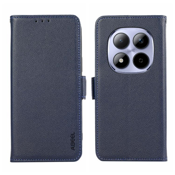 Funda para teléfono RFID de cuero con patrón de lichi y imán lateral ABEEL, For Redmi A7 Pro 171mm/Poco C85x 5G, For Redmi Turbo 5 Max / Poco X8 Pro Max, For Redmi Turbo 5 5G / Poco X8 Pro 5G, For Redmi Note 15 Pro+ 5G Global 163.3                     ...