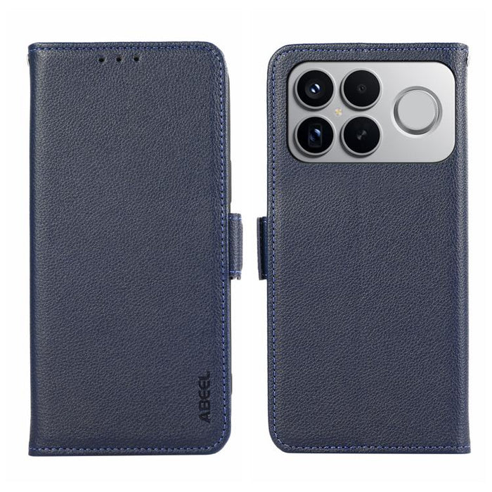 Funda para teléfono RFID de cuero con patrón de lichi y imán lateral ABEEL, For Redmi A7 Pro 171mm/Poco C85x 5G, For Redmi Turbo 5 Max / Poco X8 Pro Max, For Redmi Turbo 5 5G / Poco X8 Pro 5G, For Redmi Note 15 Pro+ 5G Global 163.3                     ...