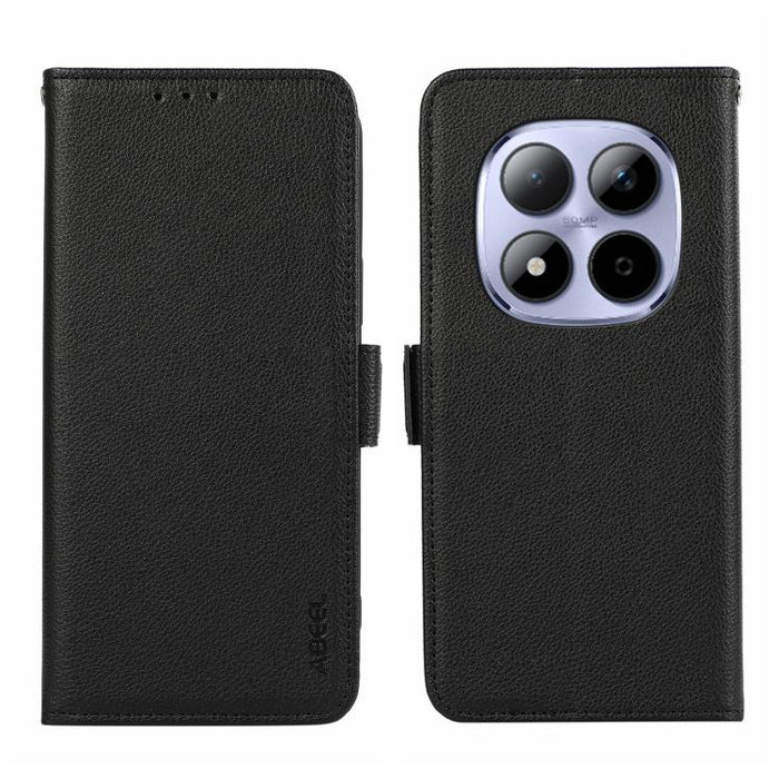 Funda para teléfono RFID de cuero con patrón de lichi y imán lateral ABEEL, For Redmi A7 Pro 171mm/Poco C85x 5G, For Redmi Turbo 5 Max / Poco X8 Pro Max, For Redmi Turbo 5 5G / Poco X8 Pro 5G, For Redmi Note 15 Pro+ 5G Global 163.3                     ...