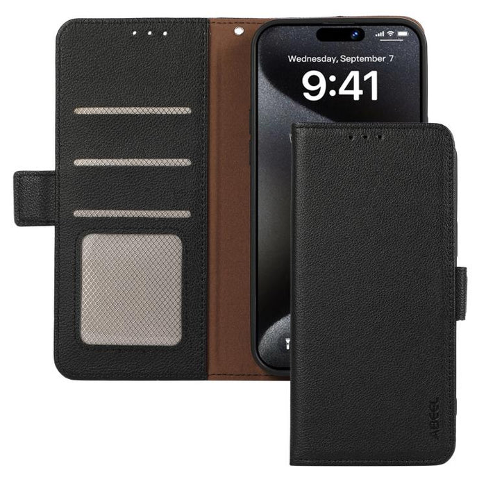 Funda para teléfono RFID de cuero con patrón de lichi y imán lateral ABEEL, For Redmi A7 Pro 171mm/Poco C85x 5G, For Redmi Turbo 5 Max / Poco X8 Pro Max, For Redmi Turbo 5 5G / Poco X8 Pro 5G, For Redmi Note 15 Pro+ 5G Global 163.3                     ...
