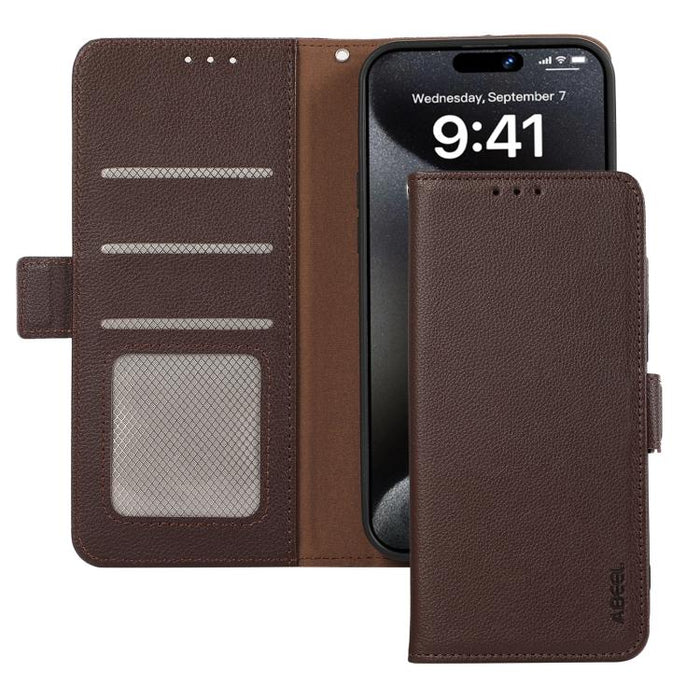 Funda para teléfono RFID de cuero con patrón de lichi y imán lateral ABEEL, For Redmi A7 Pro 171mm/Poco C85x 5G, For Redmi Turbo 5 Max / Poco X8 Pro Max, For Redmi Turbo 5 5G / Poco X8 Pro 5G, For Redmi Note 15 Pro+ 5G Global 163.3                     ...