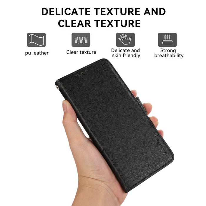 Funda para teléfono RFID de cuero con patrón de lichi y imán lateral ABEEL, For Redmi A7 Pro 171mm/Poco C85x 5G, For Redmi Turbo 5 Max / Poco X8 Pro Max, For Redmi Turbo 5 5G / Poco X8 Pro 5G, For Redmi Note 15 Pro+ 5G Global 163.3                     ...