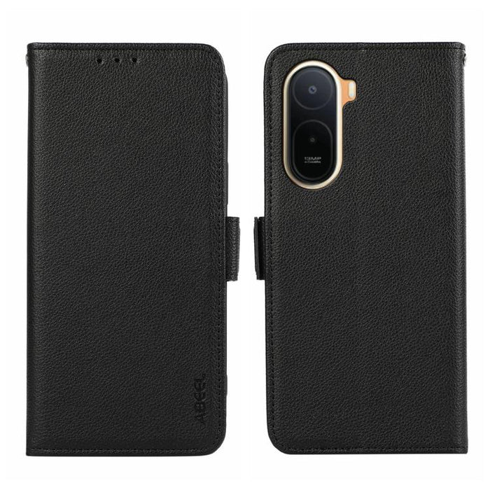 Funda para teléfono RFID de cuero con patrón de lichi y imán lateral ABEEL, For Redmi A7 Pro 171mm/Poco C85x 5G, For Redmi Turbo 5 Max / Poco X8 Pro Max, For Redmi Turbo 5 5G / Poco X8 Pro 5G, For Redmi Note 15 Pro+ 5G Global 163.3                     ...