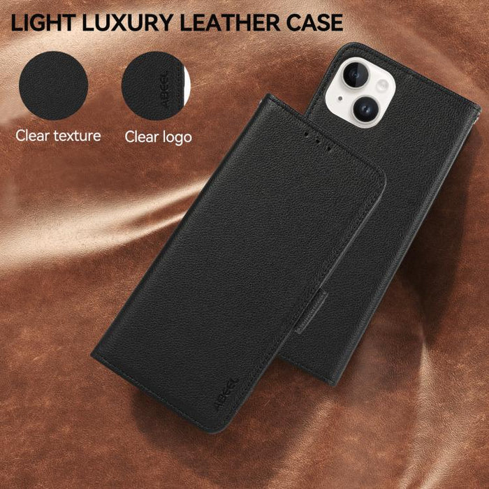 Funda para teléfono RFID de cuero con patrón de lichi y imán lateral ABEEL, For Redmi A7 Pro 171mm/Poco C85x 5G, For Redmi Turbo 5 Max / Poco X8 Pro Max, For Redmi Turbo 5 5G / Poco X8 Pro 5G, For Redmi Note 15 Pro+ 5G Global 163.3                     ...