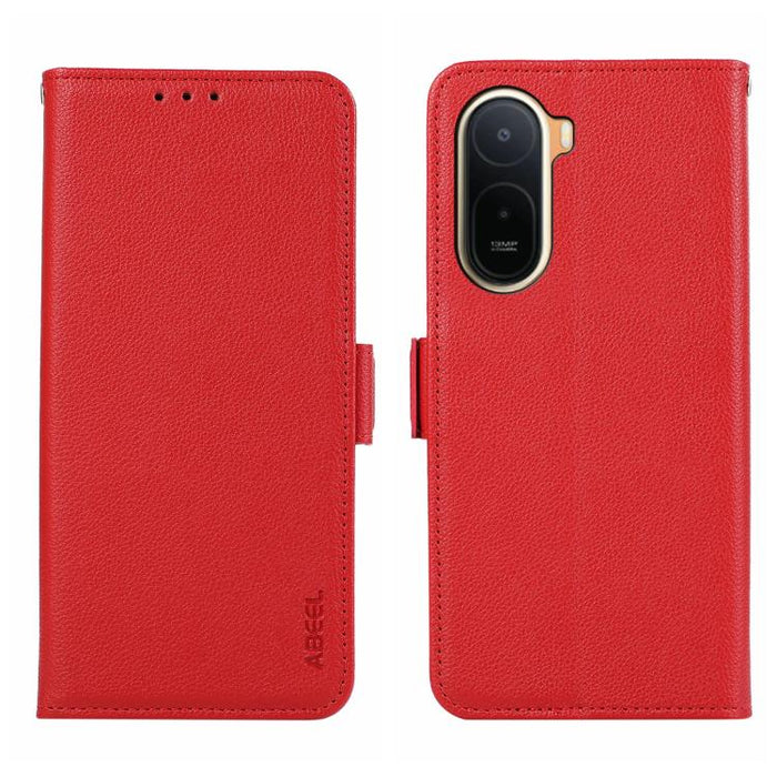 Funda para teléfono RFID de cuero con patrón de lichi y imán lateral ABEEL, For Redmi A7 Pro 171mm/Poco C85x 5G, For Redmi Turbo 5 Max / Poco X8 Pro Max, For Redmi Turbo 5 5G / Poco X8 Pro 5G, For Redmi Note 15 Pro+ 5G Global 163.3                     ...