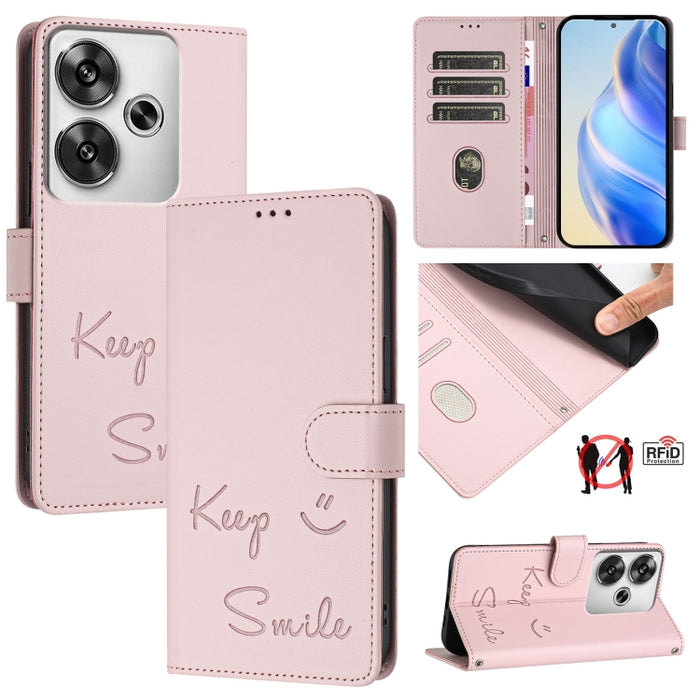 Funda de cuero para teléfono con RFID y estampado de sonrisas, For Xiaomi Poco M7 4G 169mm, For Xiaomi Civi 5 Pro 5G, For Xiaomi 15S Pro 5G, For Xiaomi Poco M7 5G / C75 4G, For Xiaomi Poco X7 5G / Redmi Note 14 Pro 5G, For Xiaomi 15 Ultra              ...
