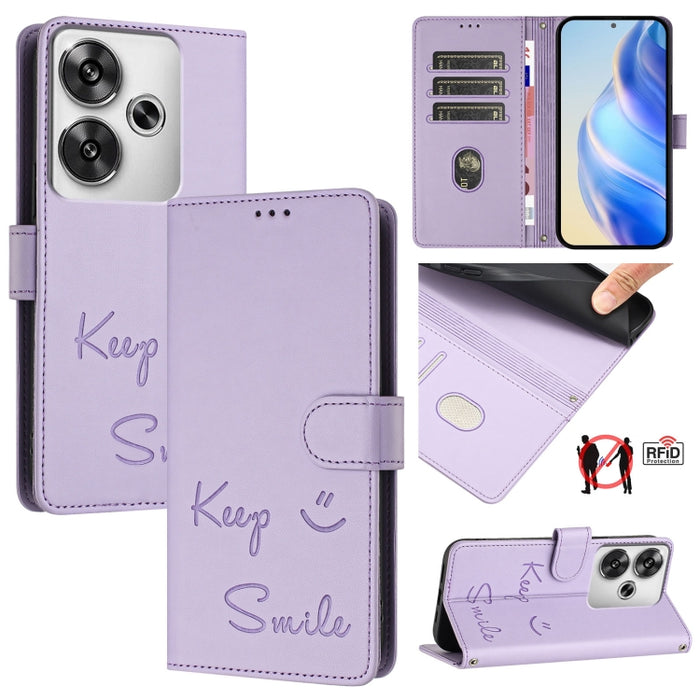 Funda de cuero para teléfono con RFID y estampado de sonrisas, For Xiaomi Poco M7 4G 169mm, For Xiaomi Civi 5 Pro 5G, For Xiaomi 15S Pro 5G, For Xiaomi Poco M7 5G / C75 4G, For Xiaomi Poco X7 5G / Redmi Note 14 Pro 5G, For Xiaomi 15 Ultra              ...