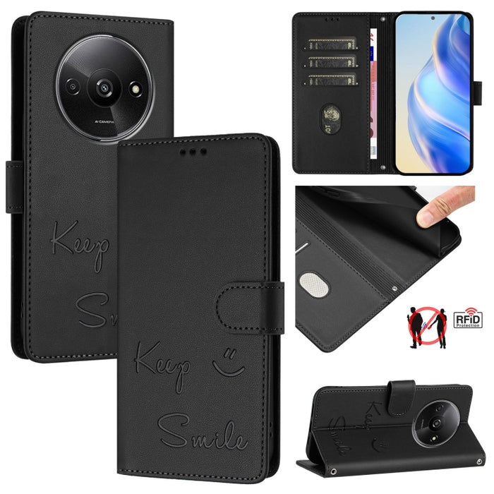 Funda de cuero para teléfono con RFID y estampado de sonrisas, For Xiaomi Poco M7 4G 169mm, For Xiaomi Civi 5 Pro 5G, For Xiaomi 15S Pro 5G, For Xiaomi Poco M7 5G / C75 4G, For Xiaomi Poco X7 5G / Redmi Note 14 Pro 5G, For Xiaomi 15 Ultra              ...