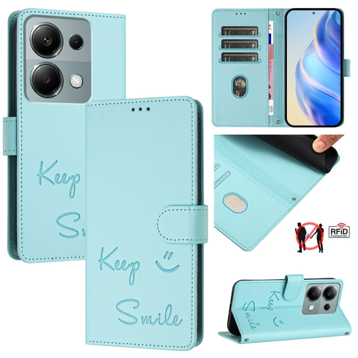 Funda de cuero para teléfono con RFID y estampado de sonrisas, For Xiaomi Poco M7 4G 169mm, For Xiaomi Civi 5 Pro 5G, For Xiaomi 15S Pro 5G, For Xiaomi Poco M7 5G / C75 4G, For Xiaomi Poco X7 5G / Redmi Note 14 Pro 5G, For Xiaomi 15 Ultra              ...
