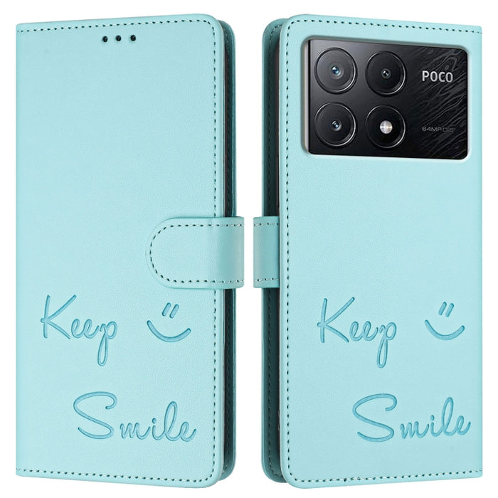 Funda de cuero para teléfono con RFID y estampado de sonrisas, For Xiaomi 14 Ultra, For Xiaomi 14 Pro, For Xiaomi 14, For Xiaomi Poco M6 Pro 5G, For Xiaomi 13T / 13T Pro, For Xiaomi Poco X4 GT, For Xiaomi Poco F5, For Xiaomi Poco F5 Pro                ...