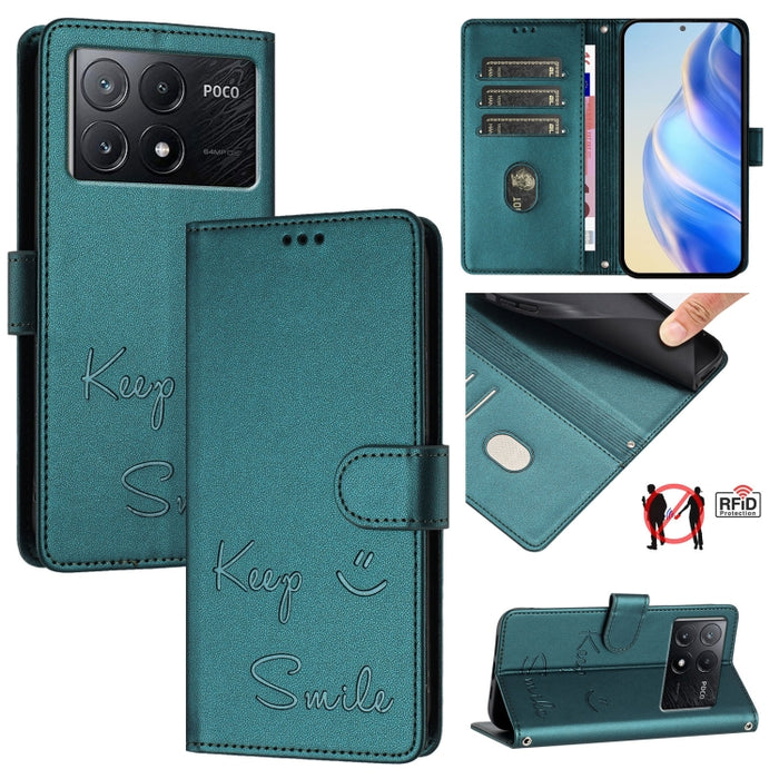 Funda de cuero para teléfono con RFID y estampado de sonrisas, For Xiaomi Poco M7 4G 169mm, For Xiaomi Civi 5 Pro 5G, For Xiaomi 15S Pro 5G, For Xiaomi Poco M7 5G / C75 4G, For Xiaomi Poco X7 5G / Redmi Note 14 Pro 5G, For Xiaomi 15 Ultra              ...