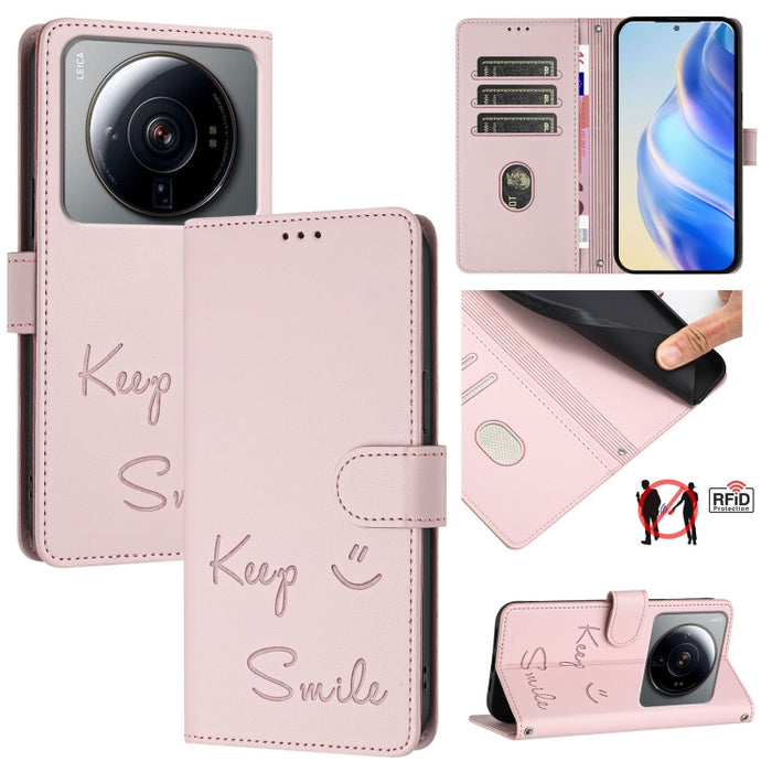 Funda de cuero para teléfono con RFID y estampado de sonrisas, For Xiaomi Poco M5s, For Xiaomi 12S Ultra, For Xiaomi 12 Pro / 12S Pro, For Xiaomi 12 / 12X / 12S, For Xiaomi Poco X4 NFC, For Xiaomi 12 Lite, For Xiaomi Poco C40, For Xiaomi Civi 1S       ...