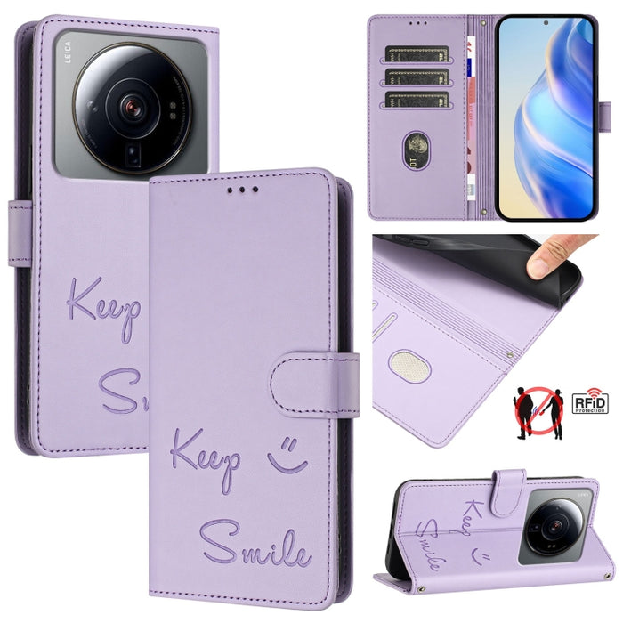 Funda de cuero para teléfono con RFID y estampado de sonrisas, For Xiaomi Poco M5s, For Xiaomi 12S Ultra, For Xiaomi 12 Pro / 12S Pro, For Xiaomi 12 / 12X / 12S, For Xiaomi Poco X4 NFC, For Xiaomi 12 Lite, For Xiaomi Poco C40, For Xiaomi Civi 1S       ...