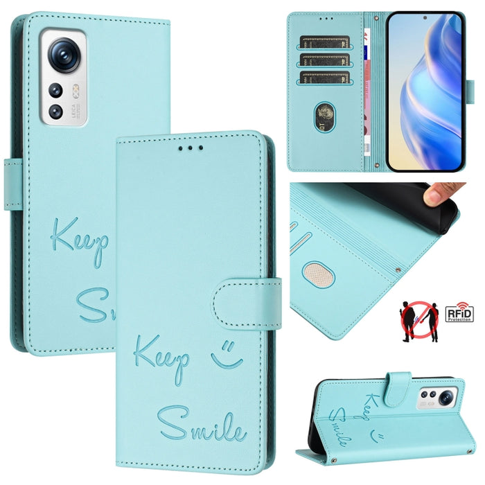 Funda de cuero para teléfono con RFID y estampado de sonrisas, For Xiaomi Poco M5s, For Xiaomi 12S Ultra, For Xiaomi 12 Pro / 12S Pro, For Xiaomi 12 / 12X / 12S, For Xiaomi Poco X4 NFC, For Xiaomi 12 Lite, For Xiaomi Poco C40, For Xiaomi Civi 1S       ...