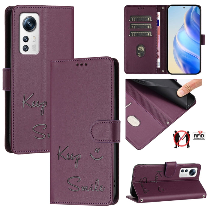 Funda de cuero para teléfono con RFID y estampado de sonrisas, For Xiaomi Poco M5s, For Xiaomi 12S Ultra, For Xiaomi 12 Pro / 12S Pro, For Xiaomi 12 / 12X / 12S, For Xiaomi Poco X4 NFC, For Xiaomi 12 Lite, For Xiaomi Poco C40, For Xiaomi Civi 1S       ...