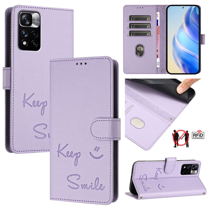 Funda de cuero para teléfono con RFID y estampado de sonrisas, For Xiaomi Poco M5s, For Xiaomi 12S Ultra, For Xiaomi 12 Pro / 12S Pro, For Xiaomi 12 / 12X / 12S, For Xiaomi Poco X4 NFC, For Xiaomi 12 Lite, For Xiaomi Poco C40, For Xiaomi Civi 1S       ...