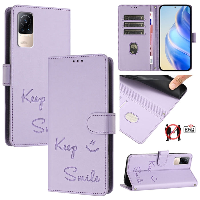 Funda de cuero para teléfono con RFID y estampado de sonrisas, For Xiaomi Poco M5s, For Xiaomi 12S Ultra, For Xiaomi 12 Pro / 12S Pro, For Xiaomi 12 / 12X / 12S, For Xiaomi Poco X4 NFC, For Xiaomi 12 Lite, For Xiaomi Poco C40, For Xiaomi Civi 1S       ...
