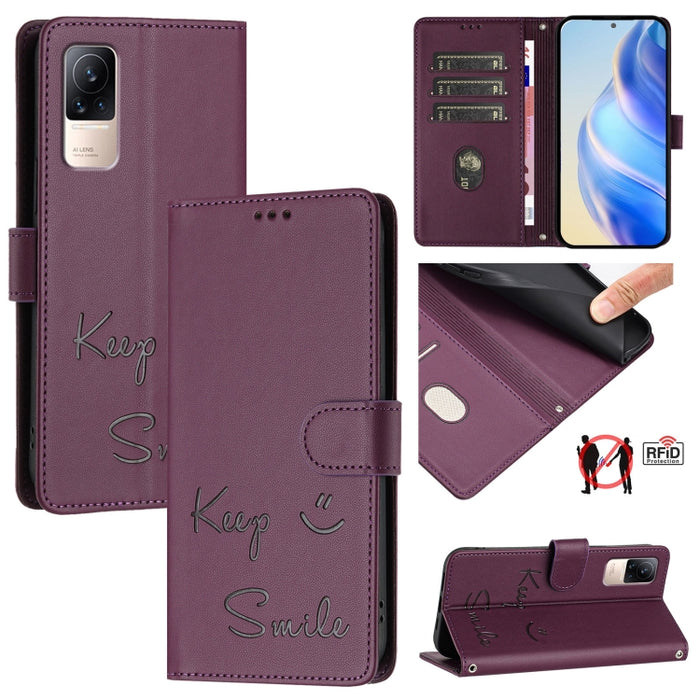 Funda de cuero para teléfono con RFID y estampado de sonrisas, For Xiaomi Poco M5s, For Xiaomi 12S Ultra, For Xiaomi 12 Pro / 12S Pro, For Xiaomi 12 / 12X / 12S, For Xiaomi Poco X4 NFC, For Xiaomi 12 Lite, For Xiaomi Poco C40, For Xiaomi Civi 1S       ...