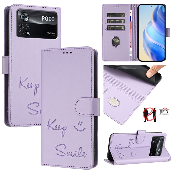 Funda de cuero para teléfono con RFID y estampado de sonrisas, For Xiaomi Poco M5s, For Xiaomi 12S Ultra, For Xiaomi 12 Pro / 12S Pro, For Xiaomi 12 / 12X / 12S, For Xiaomi Poco X4 NFC, For Xiaomi 12 Lite, For Xiaomi Poco C40, For Xiaomi Civi 1S       ...
