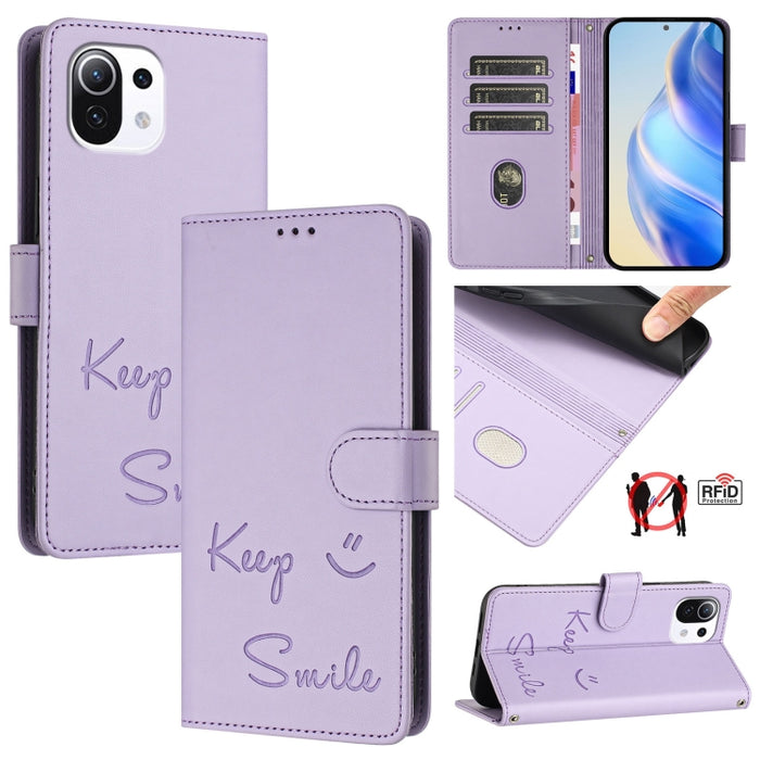 Funda de cuero para teléfono con RFID y estampado de sonrisas, For Xiaomi Poco M5s, For Xiaomi 12S Ultra, For Xiaomi 12 Pro / 12S Pro, For Xiaomi 12 / 12X / 12S, For Xiaomi Poco X4 NFC, For Xiaomi 12 Lite, For Xiaomi Poco C40, For Xiaomi Civi 1S       ...