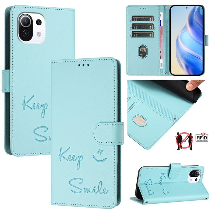 Funda de cuero para teléfono con RFID y estampado de sonrisas, For Xiaomi Poco M5s, For Xiaomi 12S Ultra, For Xiaomi 12 Pro / 12S Pro, For Xiaomi 12 / 12X / 12S, For Xiaomi Poco X4 NFC, For Xiaomi 12 Lite, For Xiaomi Poco C40, For Xiaomi Civi 1S       ...
