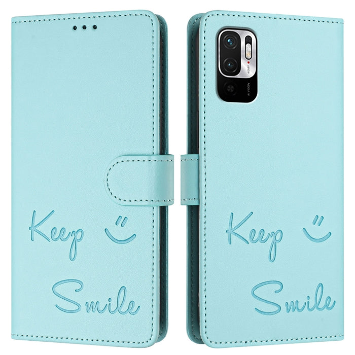 Funda de cuero para teléfono con RFID y estampado de sonrisas, For Xiaomi Mi 11i / 11X / 11X Pro, For Xiaomi Poco F3, For Xiaomi Poco X3 / X3 NFC / X3 Pro, For Xiaomi Mi 11 Ultra, For Xiaomi Mi 11 Pro, For Xiaomi Mi 11