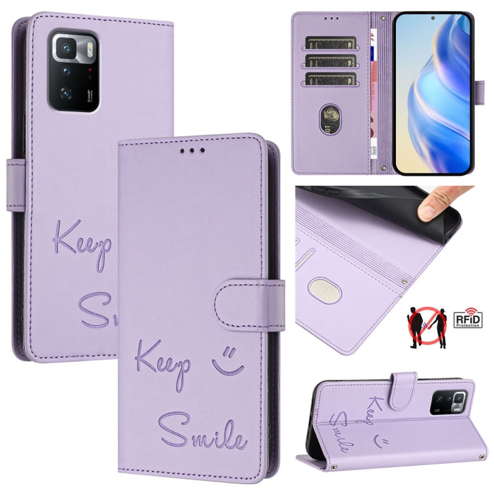 Funda de cuero para teléfono con RFID y estampado de sonrisas, For Xiaomi Poco M5s, For Xiaomi 12S Ultra, For Xiaomi 12 Pro / 12S Pro, For Xiaomi 12 / 12X / 12S, For Xiaomi Poco X4 NFC, For Xiaomi 12 Lite, For Xiaomi Poco C40, For Xiaomi Civi 1S       ...
