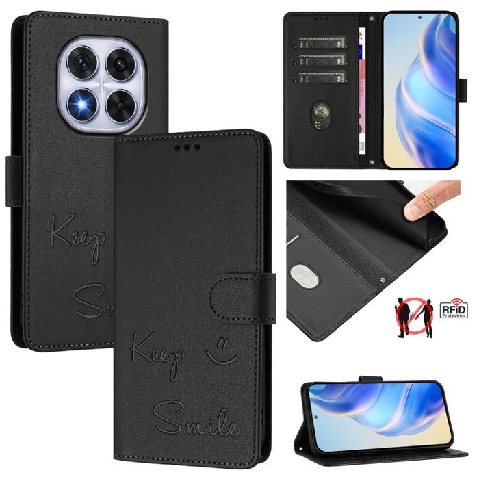 Funda de cuero para teléfono con RFID y estampado de sonrisas, For Xiaomi Poco M7 4G 169mm, For Xiaomi Civi 5 Pro 5G, For Xiaomi 15S Pro 5G, For Xiaomi Poco M7 5G / C75 4G, For Xiaomi Poco X7 5G / Redmi Note 14 Pro 5G, For Xiaomi 15 Ultra              ...