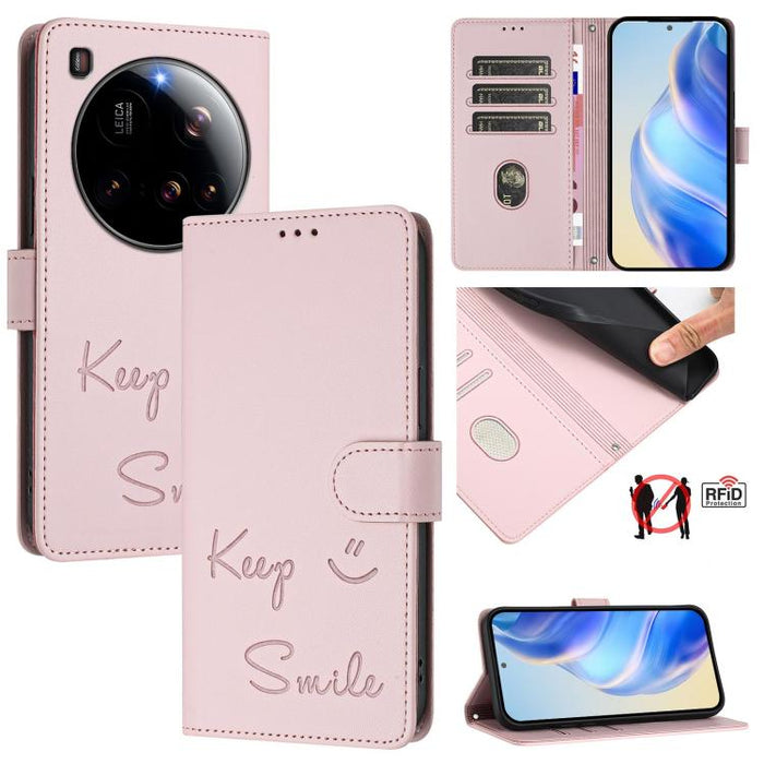 Funda de cuero para teléfono con RFID y estampado de sonrisas, For Xiaomi Poco M7 4G 169mm, For Xiaomi Civi 5 Pro 5G, For Xiaomi 15S Pro 5G, For Xiaomi Poco M7 5G / C75 4G, For Xiaomi Poco X7 5G / Redmi Note 14 Pro 5G, For Xiaomi 15 Ultra              ...