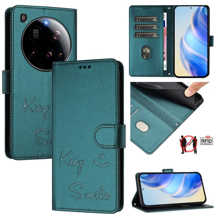 Funda de cuero para teléfono con RFID y estampado de sonrisas, For Xiaomi Poco M7 4G 169mm, For Xiaomi Civi 5 Pro 5G, For Xiaomi 15S Pro 5G, For Xiaomi Poco M7 5G / C75 4G, For Xiaomi Poco X7 5G / Redmi Note 14 Pro 5G, For Xiaomi 15 Ultra              ...