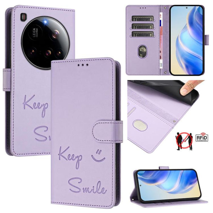 Funda de cuero para teléfono con RFID y estampado de sonrisas, For Xiaomi Poco M7 4G 169mm, For Xiaomi Civi 5 Pro 5G, For Xiaomi 15S Pro 5G, For Xiaomi Poco M7 5G / C75 4G, For Xiaomi Poco X7 5G / Redmi Note 14 Pro 5G, For Xiaomi 15 Ultra              ...