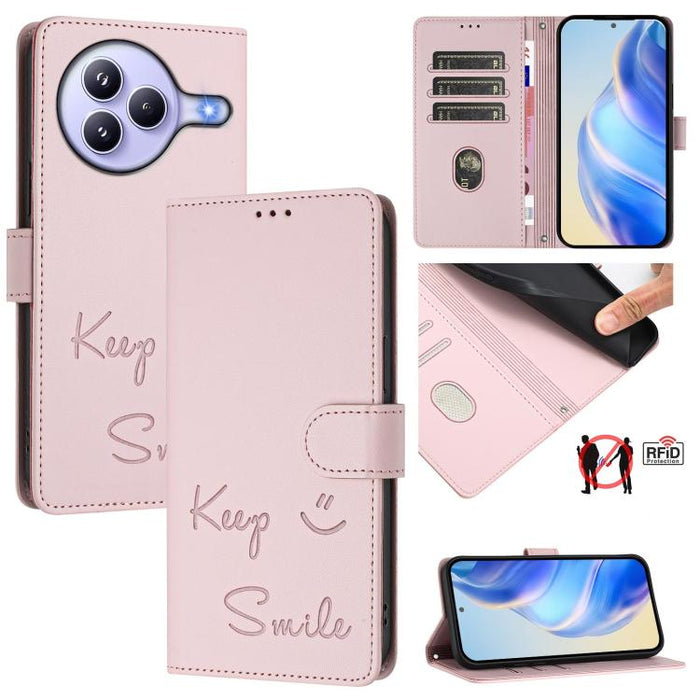 Funda de cuero para teléfono con RFID y estampado de sonrisas, For Xiaomi Poco M7 4G 169mm, For Xiaomi Civi 5 Pro 5G, For Xiaomi 15S Pro 5G, For Xiaomi Poco M7 5G / C75 4G, For Xiaomi Poco X7 5G / Redmi Note 14 Pro 5G, For Xiaomi 15 Ultra              ...