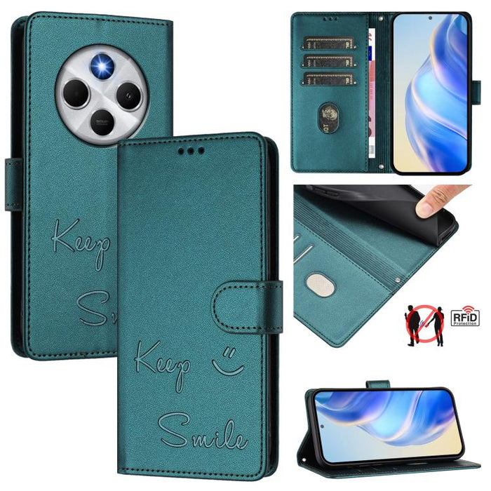 Funda de cuero para teléfono con RFID y estampado de sonrisas, For Xiaomi Poco M7 4G 169mm, For Xiaomi Civi 5 Pro 5G, For Xiaomi 15S Pro 5G, For Xiaomi Poco M7 5G / C75 4G, For Xiaomi Poco X7 5G / Redmi Note 14 Pro 5G, For Xiaomi 15 Ultra              ...