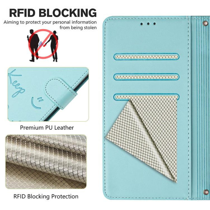 Funda de cuero para teléfono con RFID y estampado de sonrisas, For Xiaomi Poco M7 4G 169mm, For Xiaomi Civi 5 Pro 5G, For Xiaomi 15S Pro 5G, For Xiaomi Poco M7 5G / C75 4G, For Xiaomi Poco X7 5G / Redmi Note 14 Pro 5G, For Xiaomi 15 Ultra              ...
