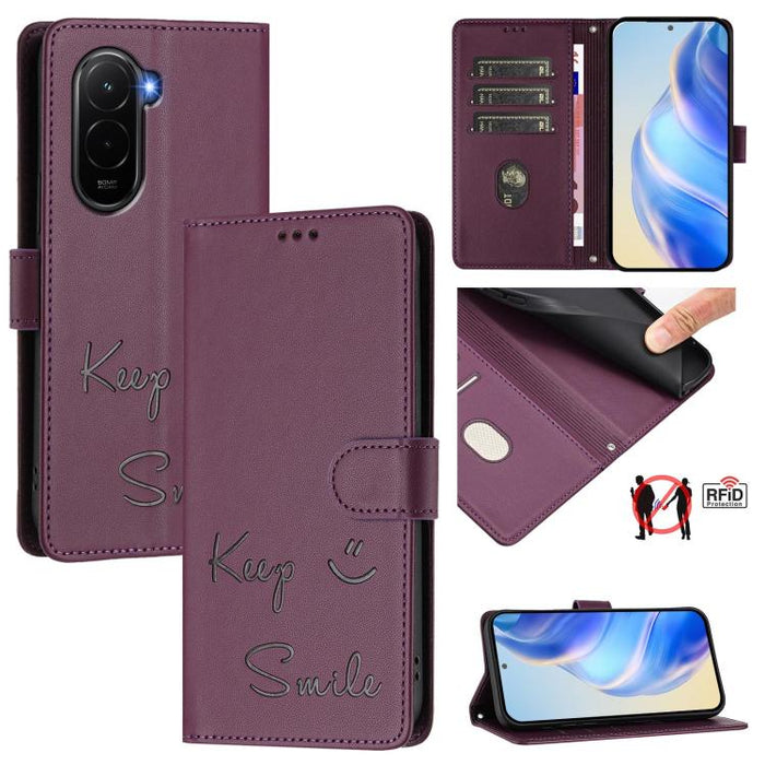 Funda de cuero para teléfono con RFID y estampado de sonrisas, For Xiaomi Poco M7 4G 169mm, For Xiaomi Civi 5 Pro 5G, For Xiaomi 15S Pro 5G, For Xiaomi Poco M7 5G / C75 4G, For Xiaomi Poco X7 5G / Redmi Note 14 Pro 5G, For Xiaomi 15 Ultra              ...