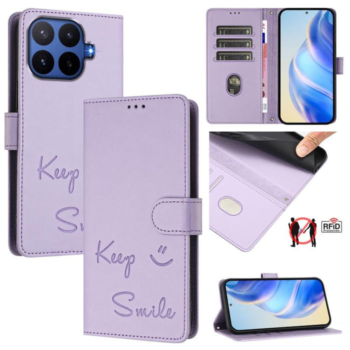 Funda de cuero para teléfono con RFID y estampado de sonrisas, For Xiaomi Poco M7 4G 169mm, For Xiaomi Civi 5 Pro 5G, For Xiaomi 15S Pro 5G, For Xiaomi Poco M7 5G / C75 4G, For Xiaomi Poco X7 5G / Redmi Note 14 Pro 5G, For Xiaomi 15 Ultra              ...