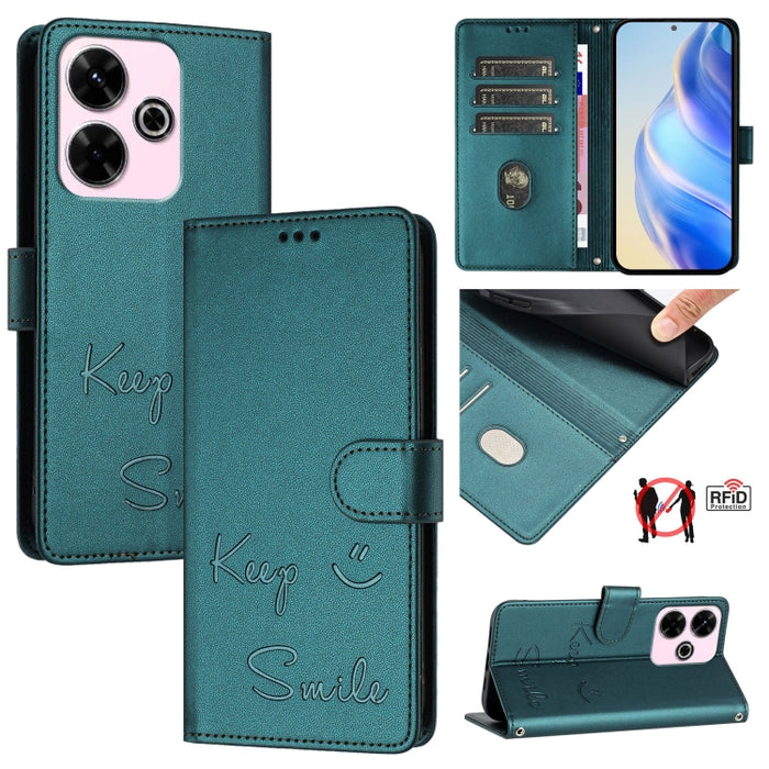 Funda de cuero para teléfono con RFID y estampado de sonrisas, For Redmi A7 Pro 171mm / Poco C85x 5G, For Redmi 15a 5G, For Redmi Turbo 5 Max / Poco X8 Pro Max, For Redmi Turbo 5 5G Global / Poco X8 Pro 5G, For Redmi Note 15 Pro+ 5G Global 163.3mm     ...