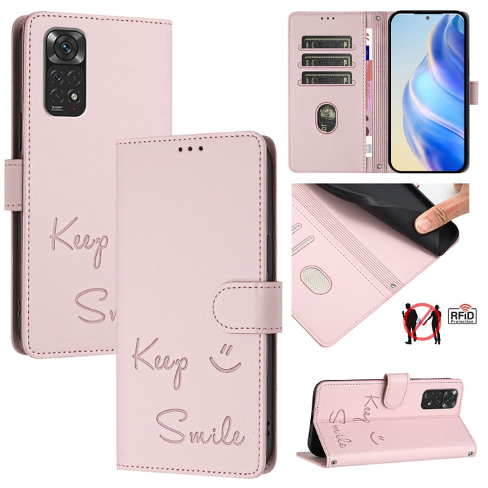 Funda de cuero para teléfono con RFID y estampado de sonrisas, For Redmi A1+ / A2+, For Redmi Note 12 4G Global, For Redmi A1 / A2, For Redmi Note 12 Pro+ 5G Global / India, For Redmi Note 12 Explorer, For Redmi Note 12 Pro 5G Global / India           ...