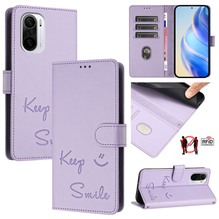 Funda de cuero para teléfono con RFID y estampado de sonrisas, For Redmi Note 11 Pro+ 5G EU, For Redmi 10C / Redmi 10 2022 India, For Redmi Note 11S 5G, For Redmi 10A / 9C, For Redmi 10 / Redmi 10 2022, For Redmi Note 10 5G / Note 10T 5G               ...