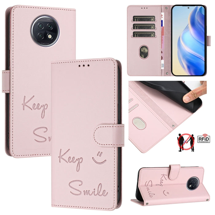 Funda de cuero para teléfono con RFID y estampado de sonrisas, For Redmi Note 11 Pro+ 5G EU, For Redmi 10C / Redmi 10 2022 India, For Redmi Note 11S 5G, For Redmi 10A / 9C, For Redmi 10 / Redmi 10 2022, For Redmi Note 10 5G / Note 10T 5G               ...