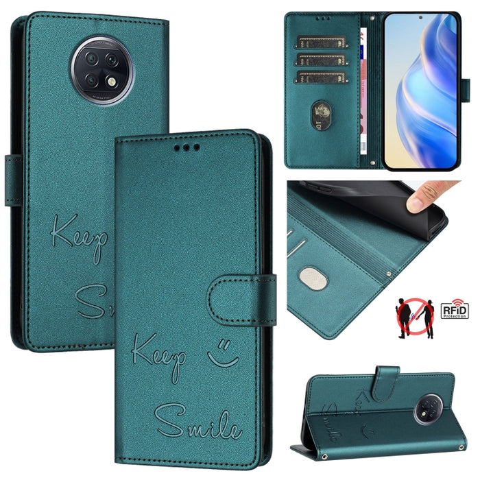 Funda de cuero para teléfono con RFID y estampado de sonrisas, For Redmi Note 11 Pro+ 5G EU, For Redmi 10C / Redmi 10 2022 India, For Redmi Note 11S 5G, For Redmi 10A / 9C, For Redmi 10 / Redmi 10 2022, For Redmi Note 10 5G / Note 10T 5G               ...