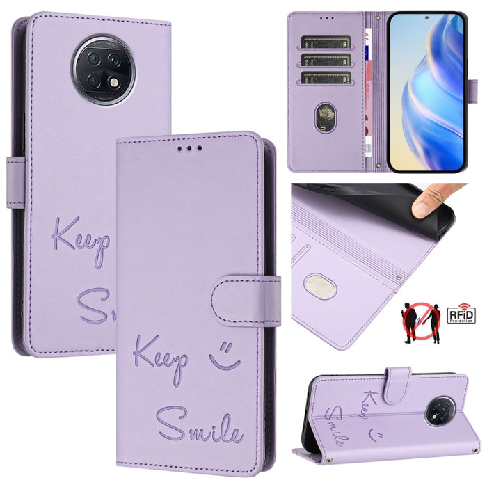 Funda de cuero para teléfono con RFID y estampado de sonrisas, For Redmi Note 11 Pro+ 5G EU, For Redmi 10C / Redmi 10 2022 India, For Redmi Note 11S 5G, For Redmi 10A / 9C, For Redmi 10 / Redmi 10 2022, For Redmi Note 10 5G / Note 10T 5G               ...
