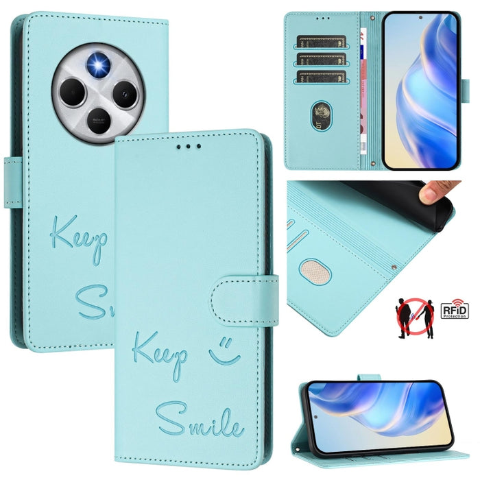 Funda de cuero para teléfono con RFID y estampado de sonrisas, For Redmi A7 Pro 171mm / Poco C85x 5G, For Redmi 15a 5G, For Redmi Turbo 5 Max / Poco X8 Pro Max, For Redmi Turbo 5 5G Global / Poco X8 Pro 5G, For Redmi Note 15 Pro+ 5G Global 163.3mm     ...