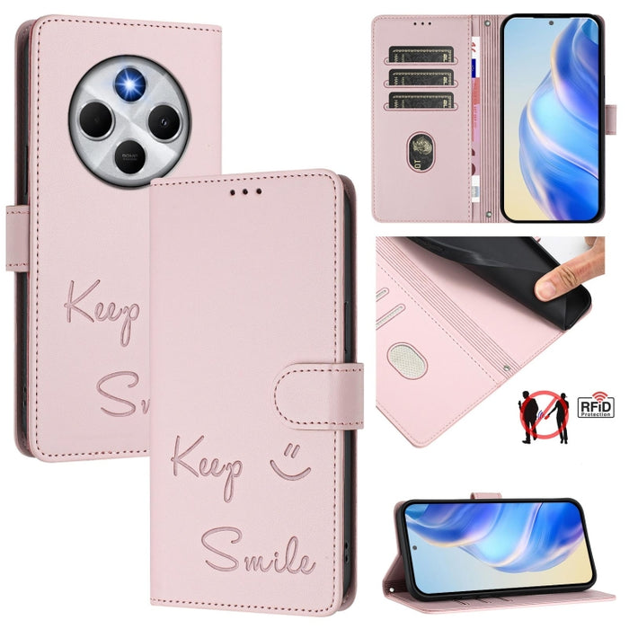 Funda de cuero para teléfono con RFID y estampado de sonrisas, For Redmi A7 Pro 171mm / Poco C85x 5G, For Redmi 15a 5G, For Redmi Turbo 5 Max / Poco X8 Pro Max, For Redmi Turbo 5 5G Global / Poco X8 Pro 5G, For Redmi Note 15 Pro+ 5G Global 163.3mm     ...