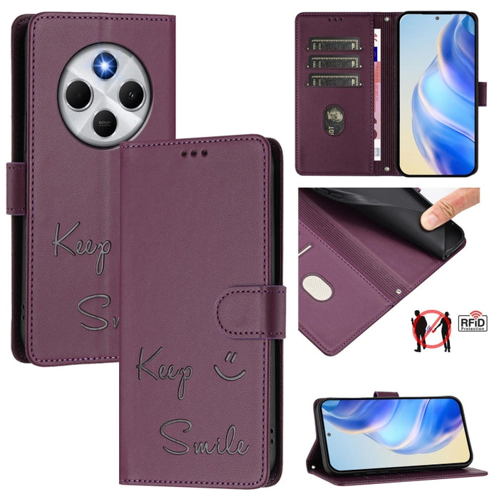 Funda de cuero para teléfono con RFID y estampado de sonrisas, For Redmi A7 Pro 171mm / Poco C85x 5G, For Redmi 15a 5G, For Redmi Turbo 5 Max / Poco X8 Pro Max, For Redmi Turbo 5 5G Global / Poco X8 Pro 5G, For Redmi Note 15 Pro+ 5G Global 163.3mm     ...
