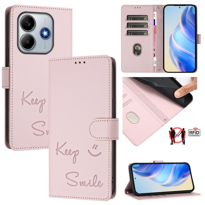 Funda de cuero para teléfono con RFID y estampado de sonrisas, For Redmi A7 Pro 171mm / Poco C85x 5G, For Redmi 15a 5G, For Redmi Turbo 5 Max / Poco X8 Pro Max, For Redmi Turbo 5 5G Global / Poco X8 Pro 5G, For Redmi Note 15 Pro+ 5G Global 163.3mm     ...